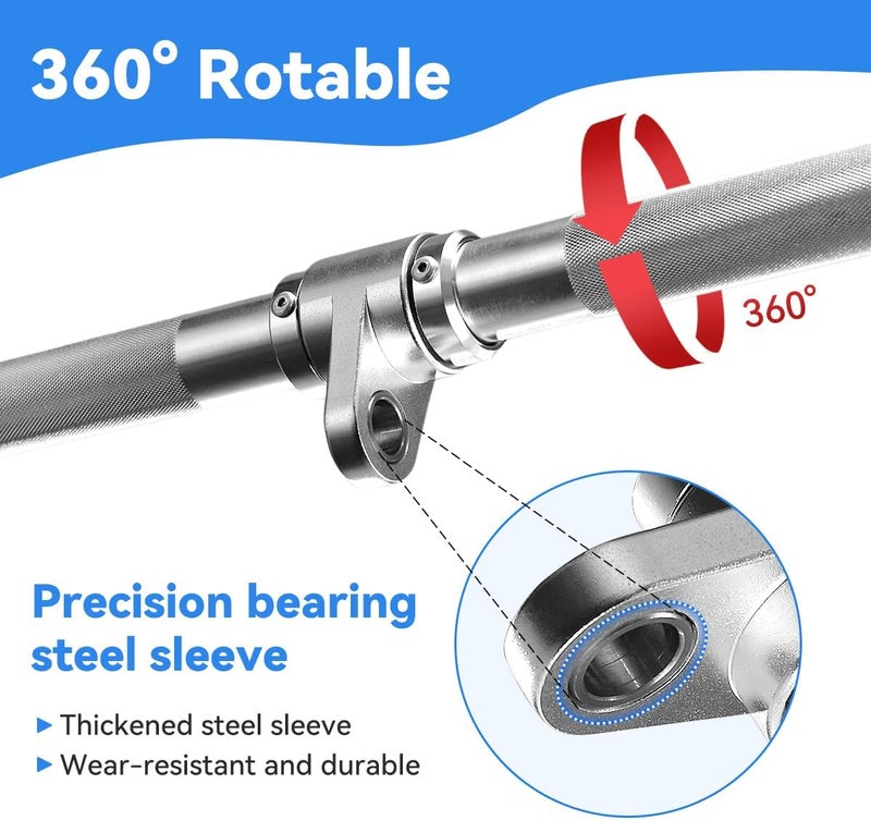 CYBEOE Cable Machine Attachment, lat pull down bar, Lightweigh Aluminum Tricep Straight Bar, V Bar, LAT Pulldown Attachments, gym attachments for cable machine, Accessories Load 1000lbs - Image 3